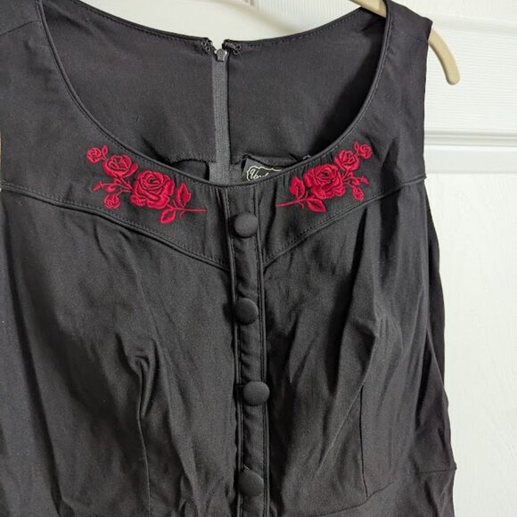 Voodoo Vixen Embroidered Sleeveless Shirt Dress - Picture 3 of 6